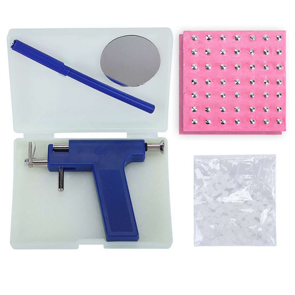 Professional Ear Piercing Gun Body Nose Navel Tool Kit Jewelry with 98 Studs DIY