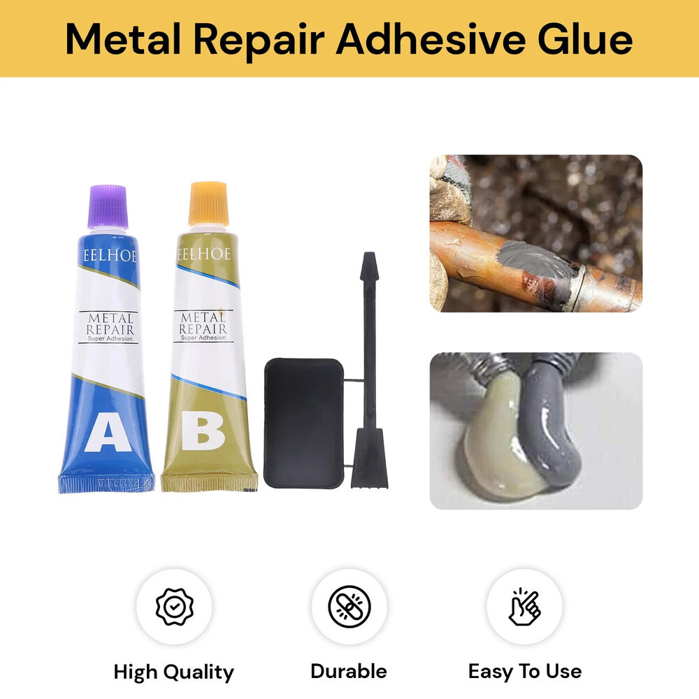 Industrial HEAT Resistance Cold Weld Auto Metal Repair Paste Adhesive Gel A&B