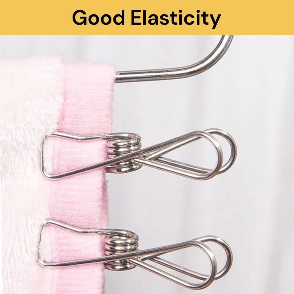 NEW Stainless Steel Clothes Pegs Hanging Clips Pins Laundry Windproof Clamp Tool