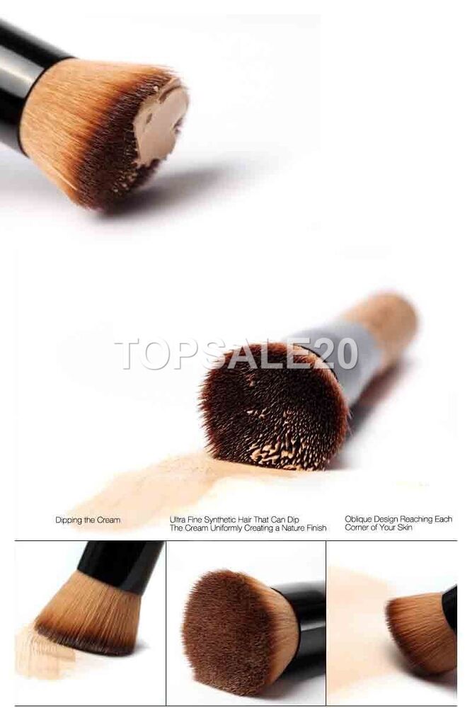 Multi Function Liquid Foundation Powder Wooden BB Cream Makeup Brush Brown