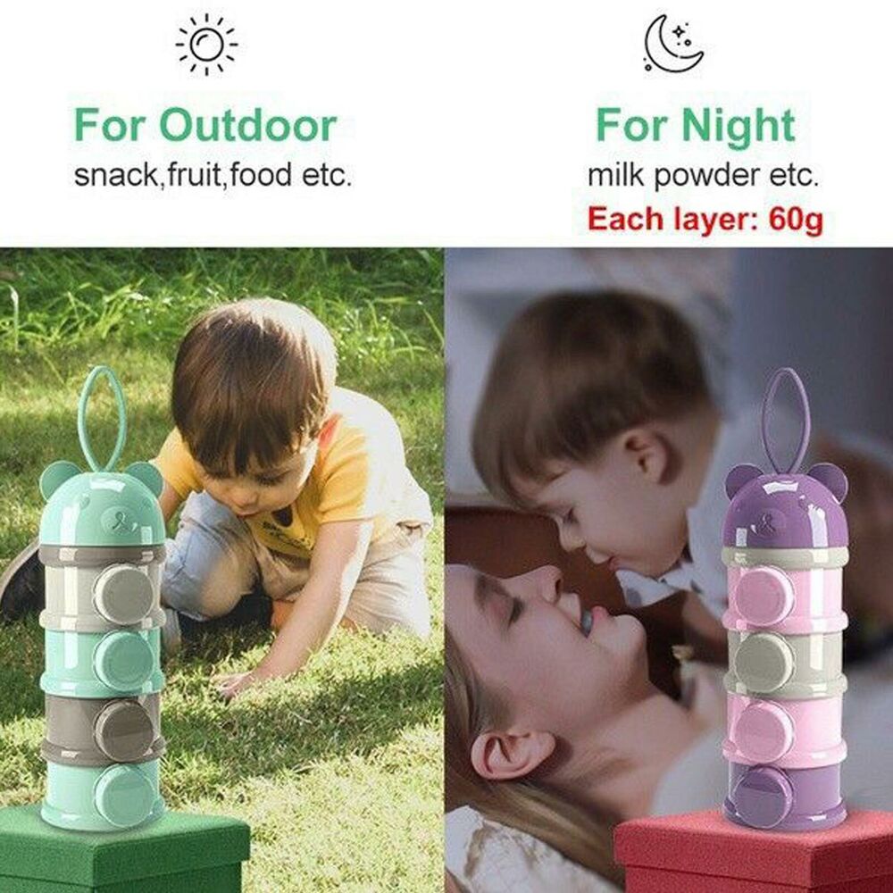 1 x 4 Layers Baby Milk Powder Formula Dispenser Feeding Case Box Food Container