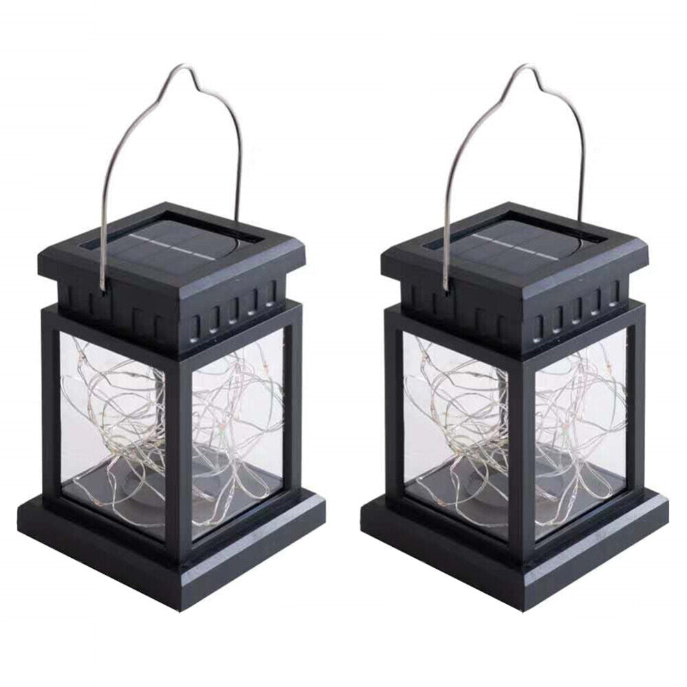 2PCS Waterproof LED Solar Power Hanging Lantern Light Outdoor Garden Table Lamp