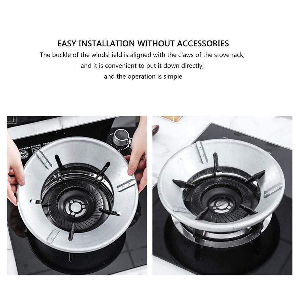 Gas Stove Wok Ring Energy Saving Cooktop Stove Trivets Wind Shield Bracket