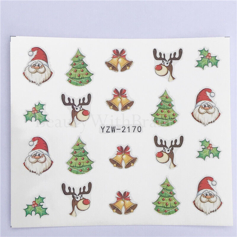 Nail Art Nail sticker Christmas Water Decal Snowman Design Nail Art Stickers