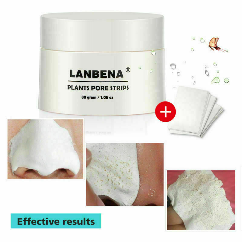 60Pcs LANBENA Blackhead Remover Cream Face Nose Clean Pore Strips Acne Peel Off