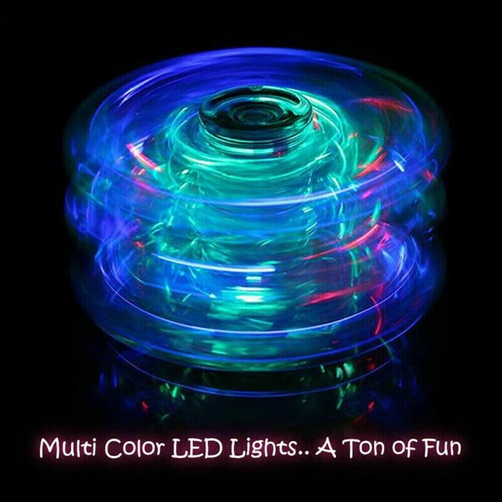 Rainbow Fidget Spinner Luminous Glows in Dark Kids Stress Relief Fun Toy LED