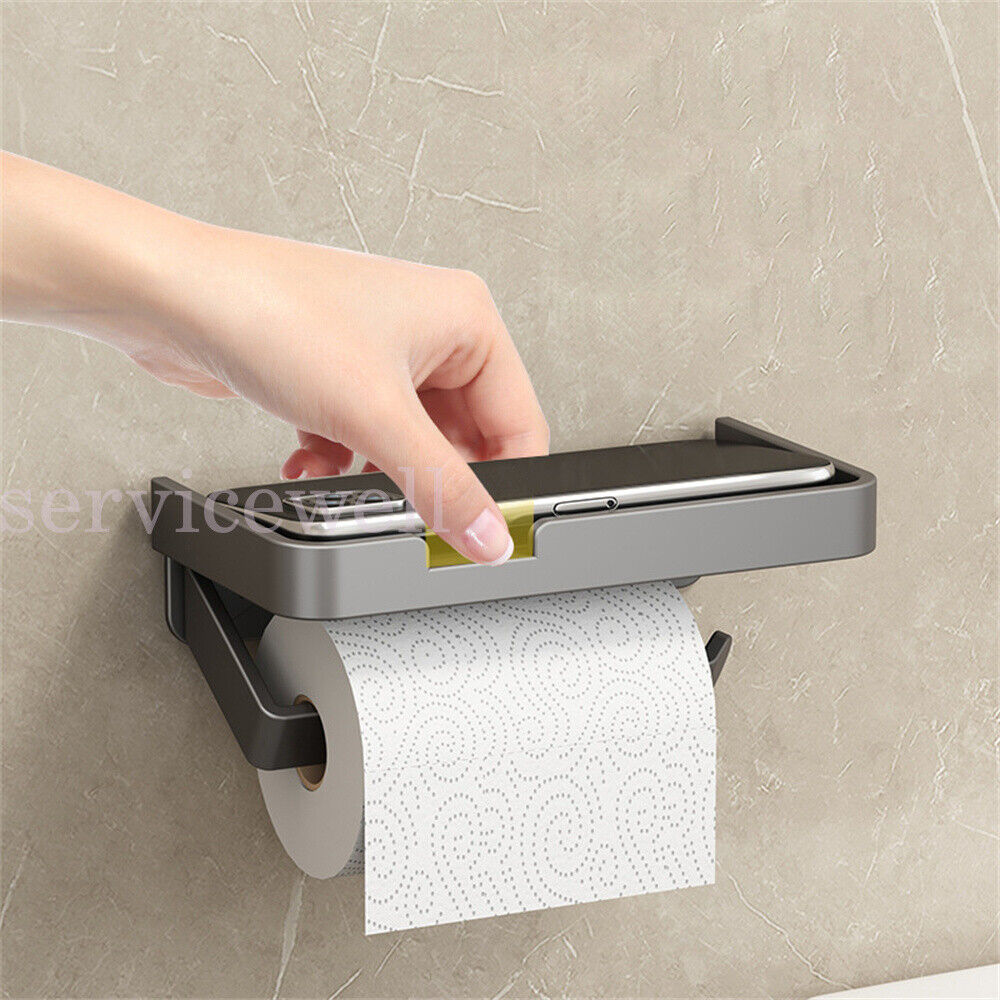 Bathroom Toilet Tissue Roll Wall Mounted Holder Paper Dispenser Storage