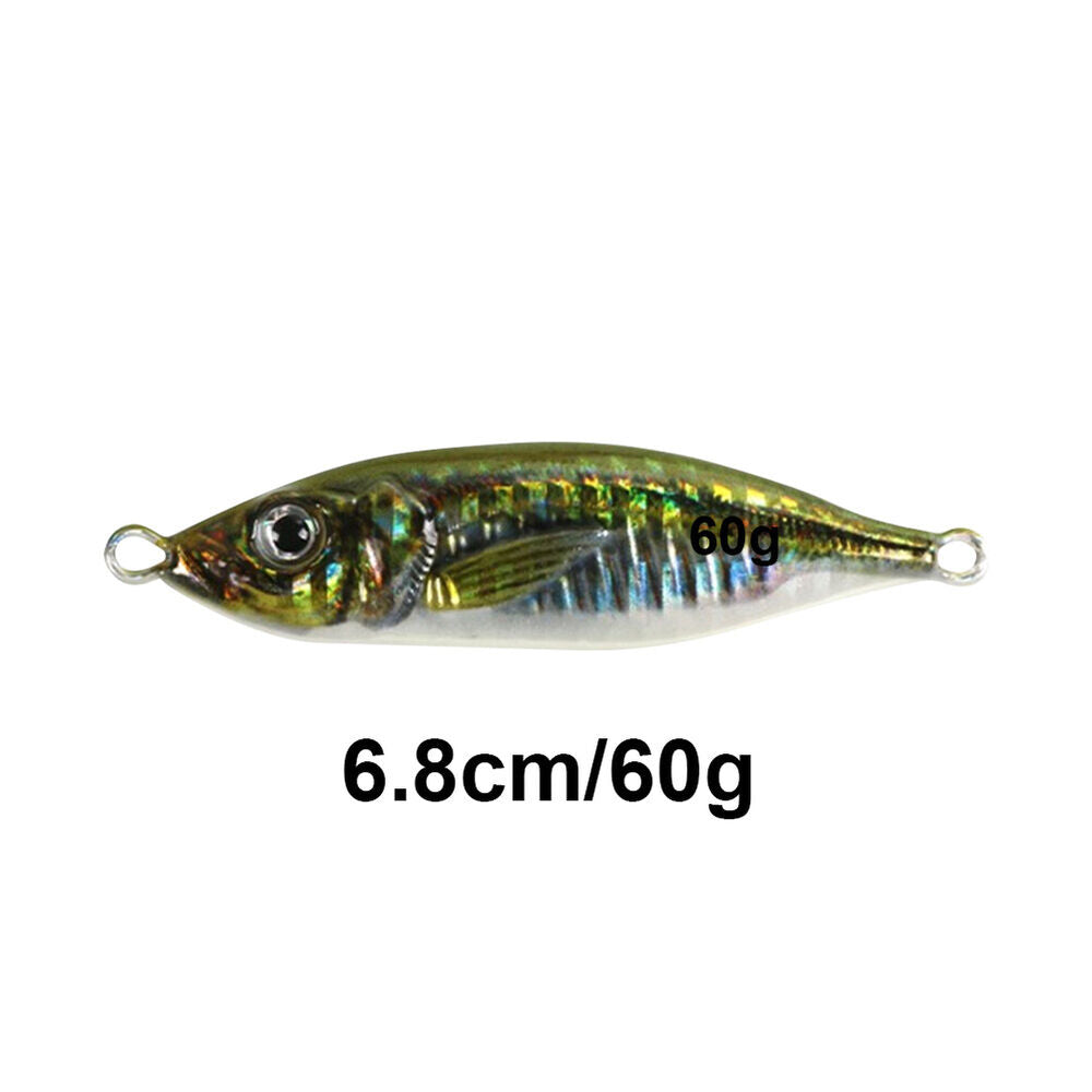 3D Print Artificial Hard Fish Lure 60g for Seawater Freshwater (Gold Green 60g)