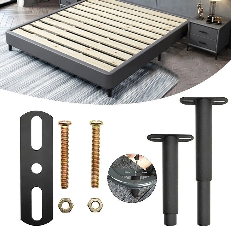 2X Bed Legs Adjustable Retractable Heavy Duty Bed Center Frame Support Feet