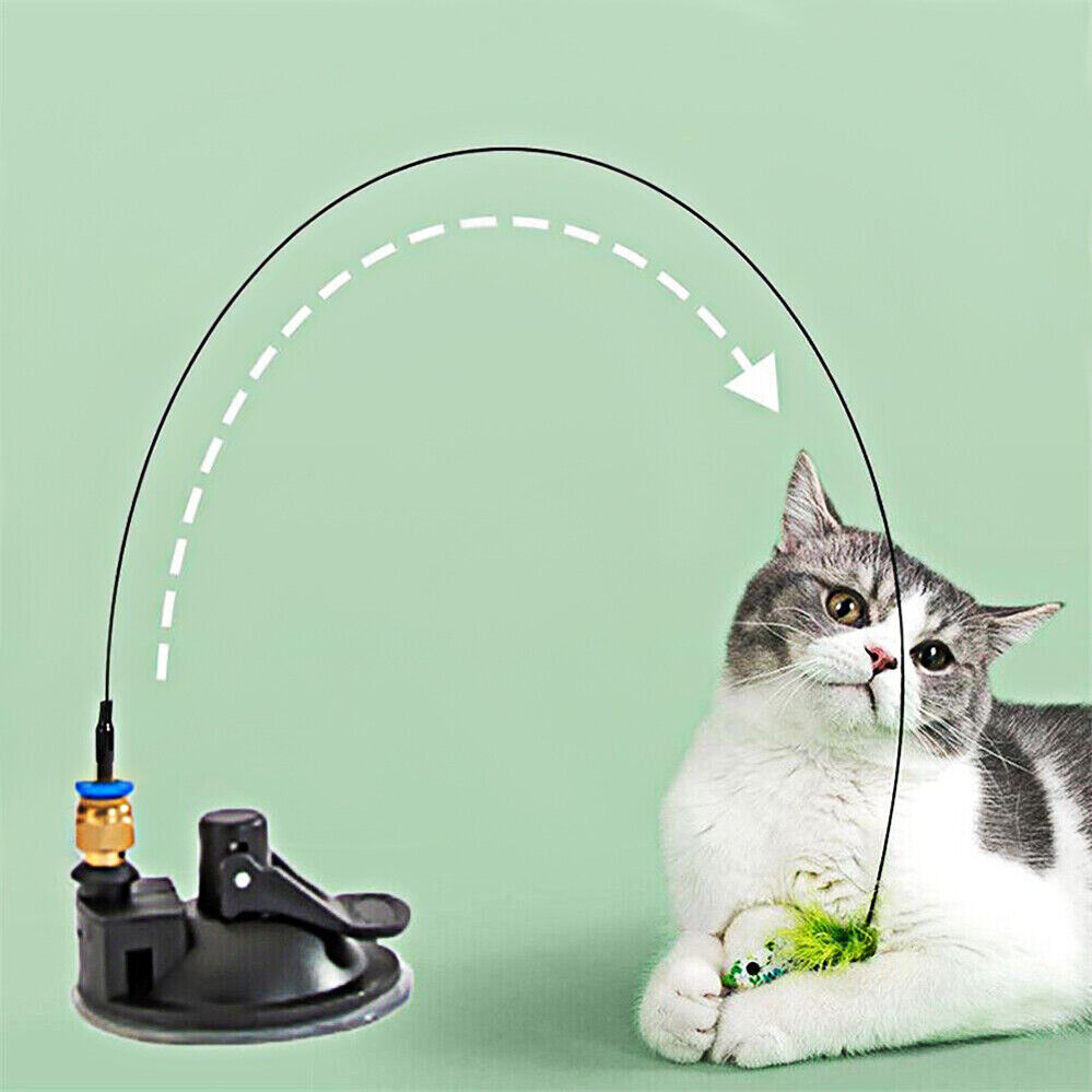 Interactive Cat Toys Simulation Bird Feather Toys Suction Cup Pet Teaser Wand