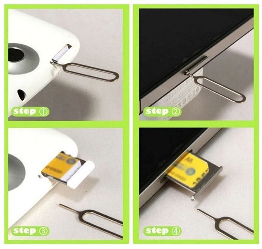 5 Pcs Sim Card Tray Eject Pin Needle Key Tool for Apple iPhone iPad Samsung