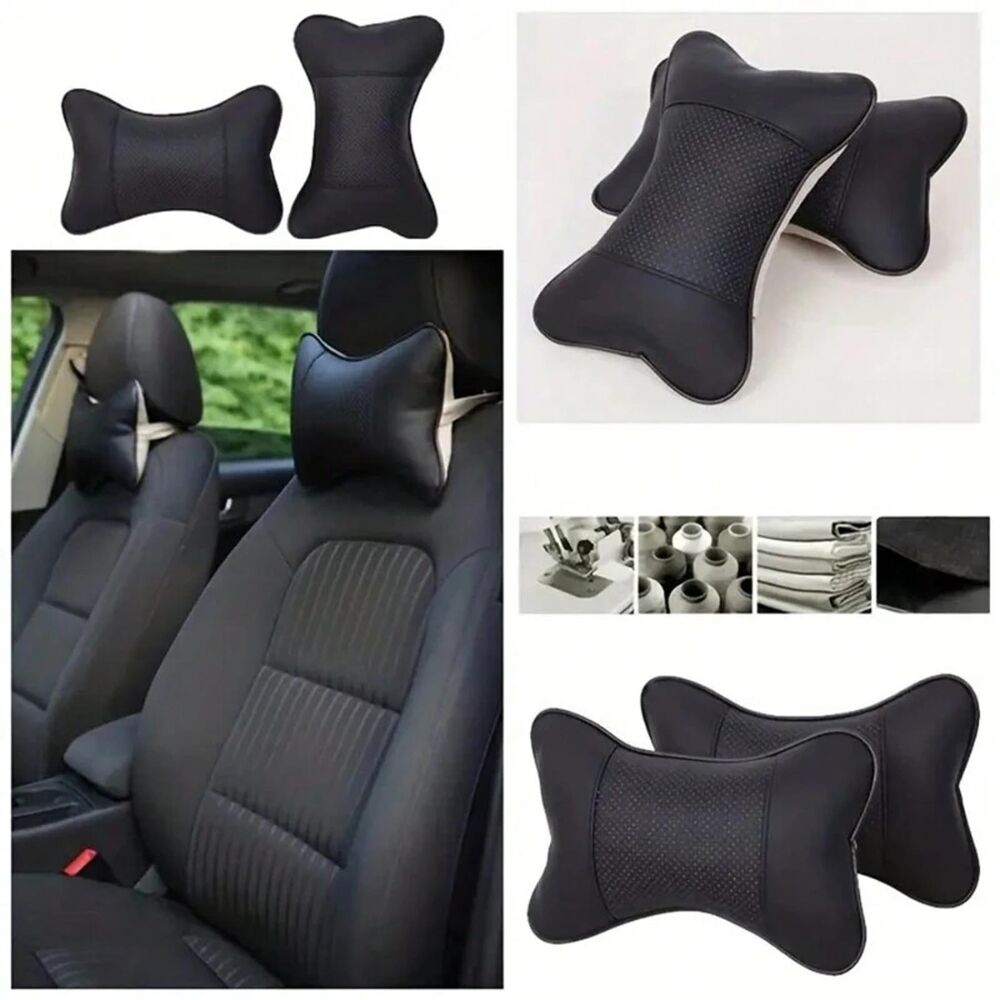 2x Car Seat Support Cushion Head Neck Rest Pad Travel Comfort Headrest Pillow