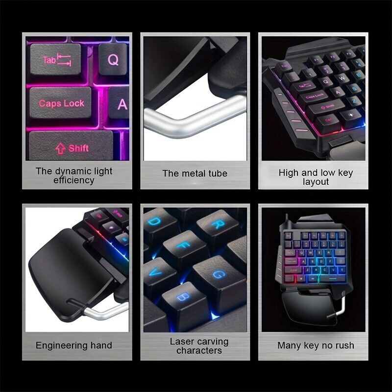 New Black 5V USB Backlit mechanical keyboard Keypad 35 Keys for Phone Games Gift