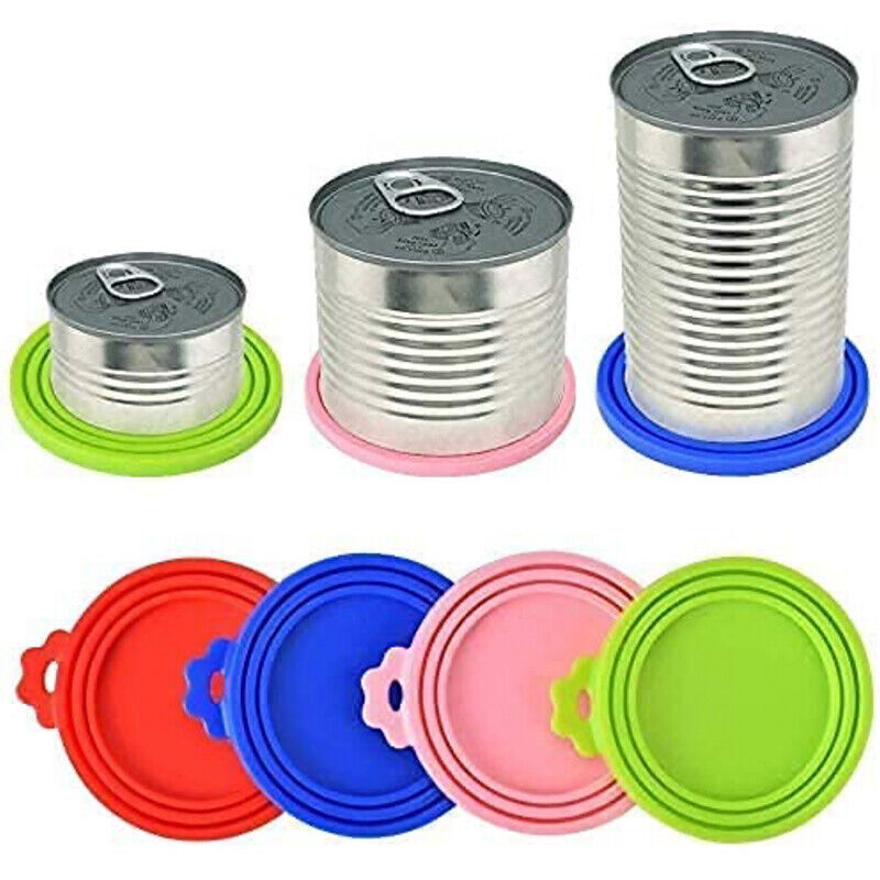 3X Reusable Pet Food Can Cover Lid Dog Cat Pet Tin Silicone Storage Seal Cap