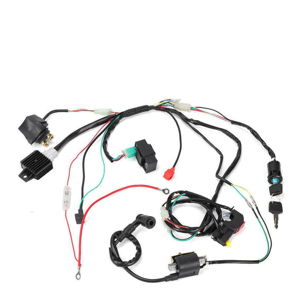 Wiring Harness Loom Solenoid Coil Fits For 50cc 110cc 125cc PIT Quad Dirt Bike