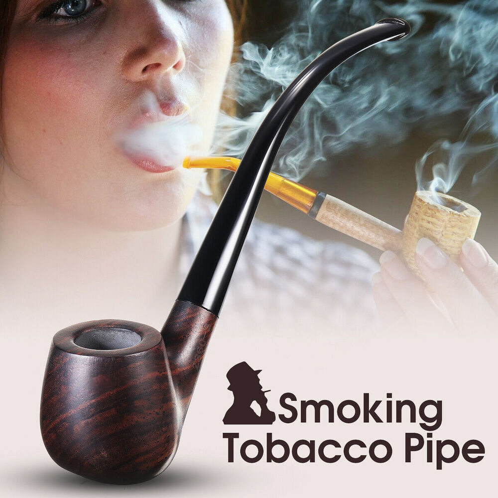 Long Tobacco Smoking Pipe Churchwarden Style Handmade Ebony For Men's Gift