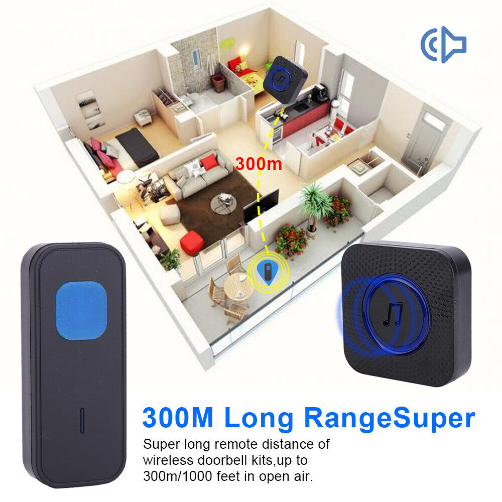 Wifi Wireless Door Bell Chime Doorbell Receivers 300M Long Range Security Home