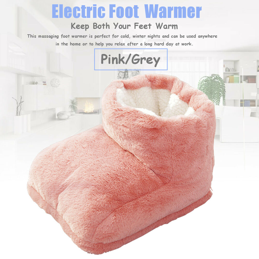 Foot Warmer Electric Shoes Plush Warming Slipper USB Feet Heating Winter