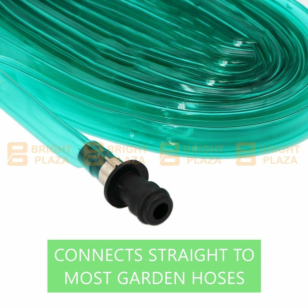 Garden Soaker Hose Lawn Watering Plant Drip Sprinkler Tube Green UV Treated 15m