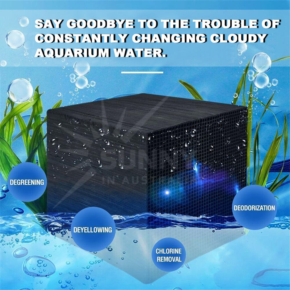 2x Eco-Aquarium Carbon Filter For Fish Tank Water Purifier Cube Aquarium Cleaner