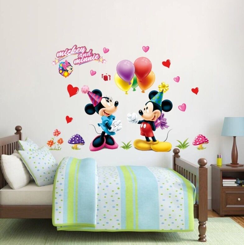 Wall Stickers Removable Mickey Mouse Kids Nursery Decal Picture Art Bedroom