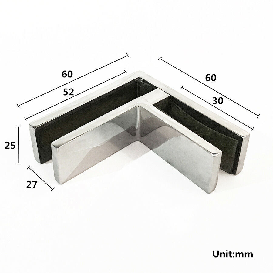 316 Stainless Steel 12mm Glass Fittings Balustrade Fence Clamp Joiner Wall