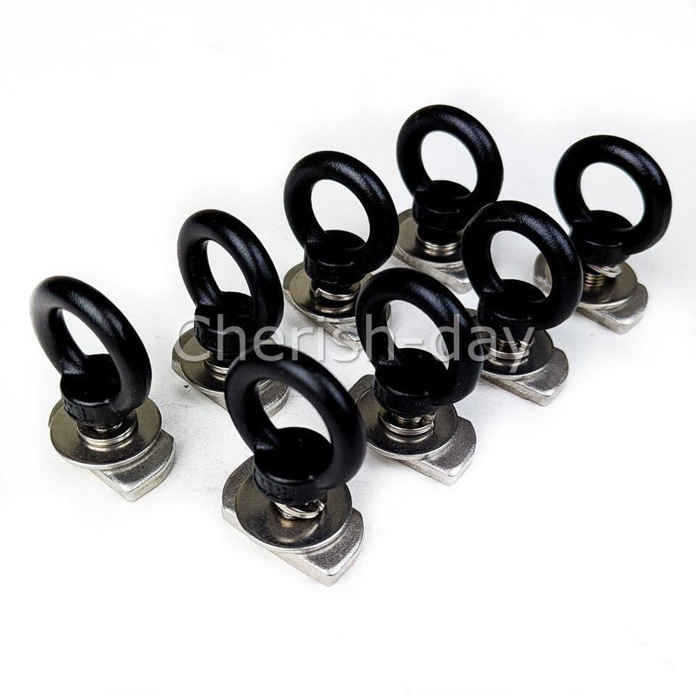 M8 Eye Bolts Tie Down Kit of 6 for Rhino Rack Pioneer Platform Roof Rack Black