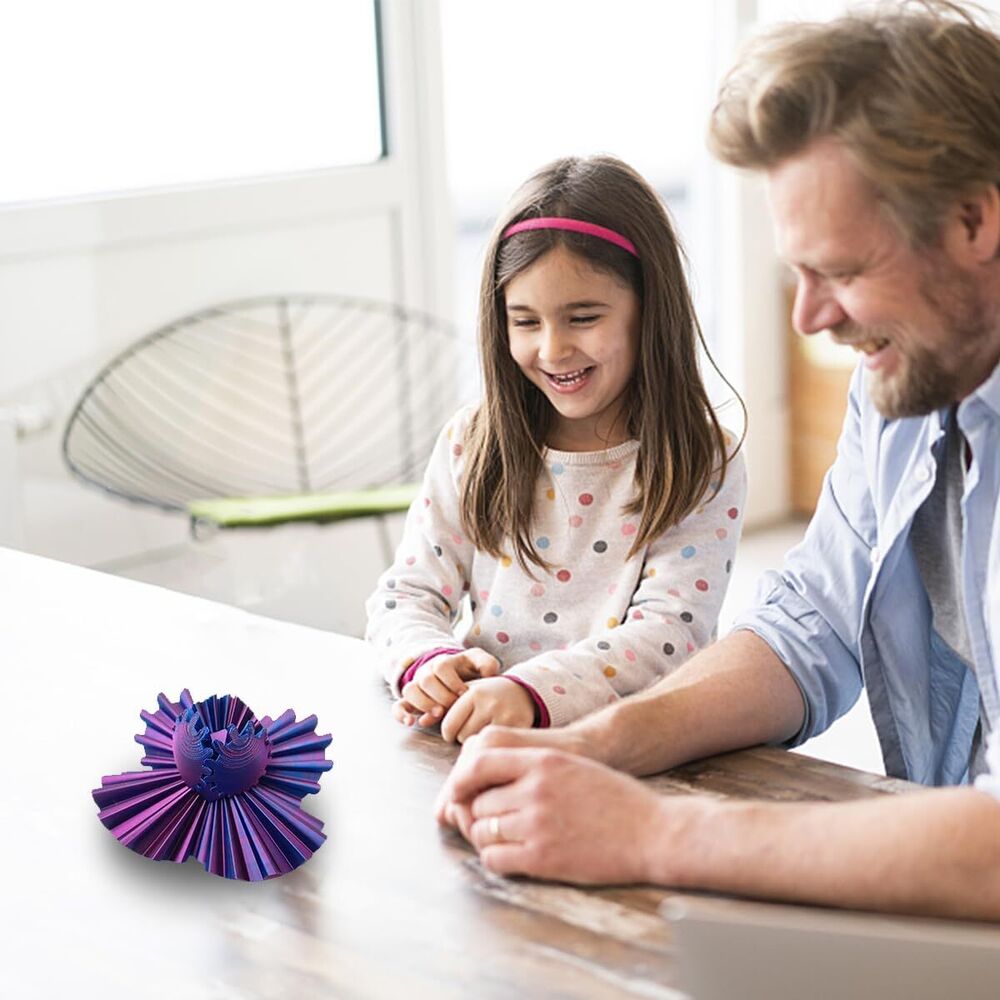 3D Printed Gear Ball Stress Relief Sensory Fidget Toy GearSphere Spinner Cube