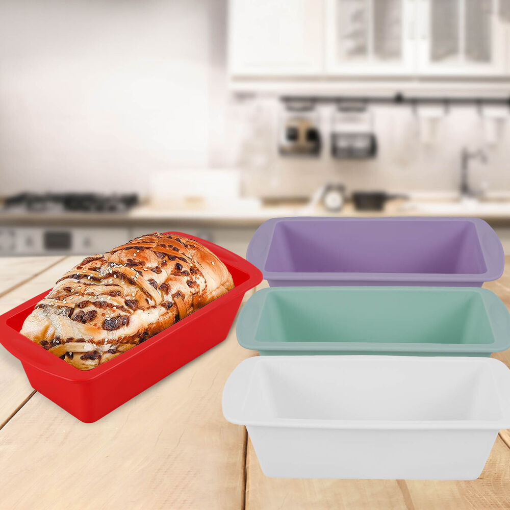 4Pcs Silicone Bread Loaf Pan Non Stick Loaf Baking Mold Heat Resistant