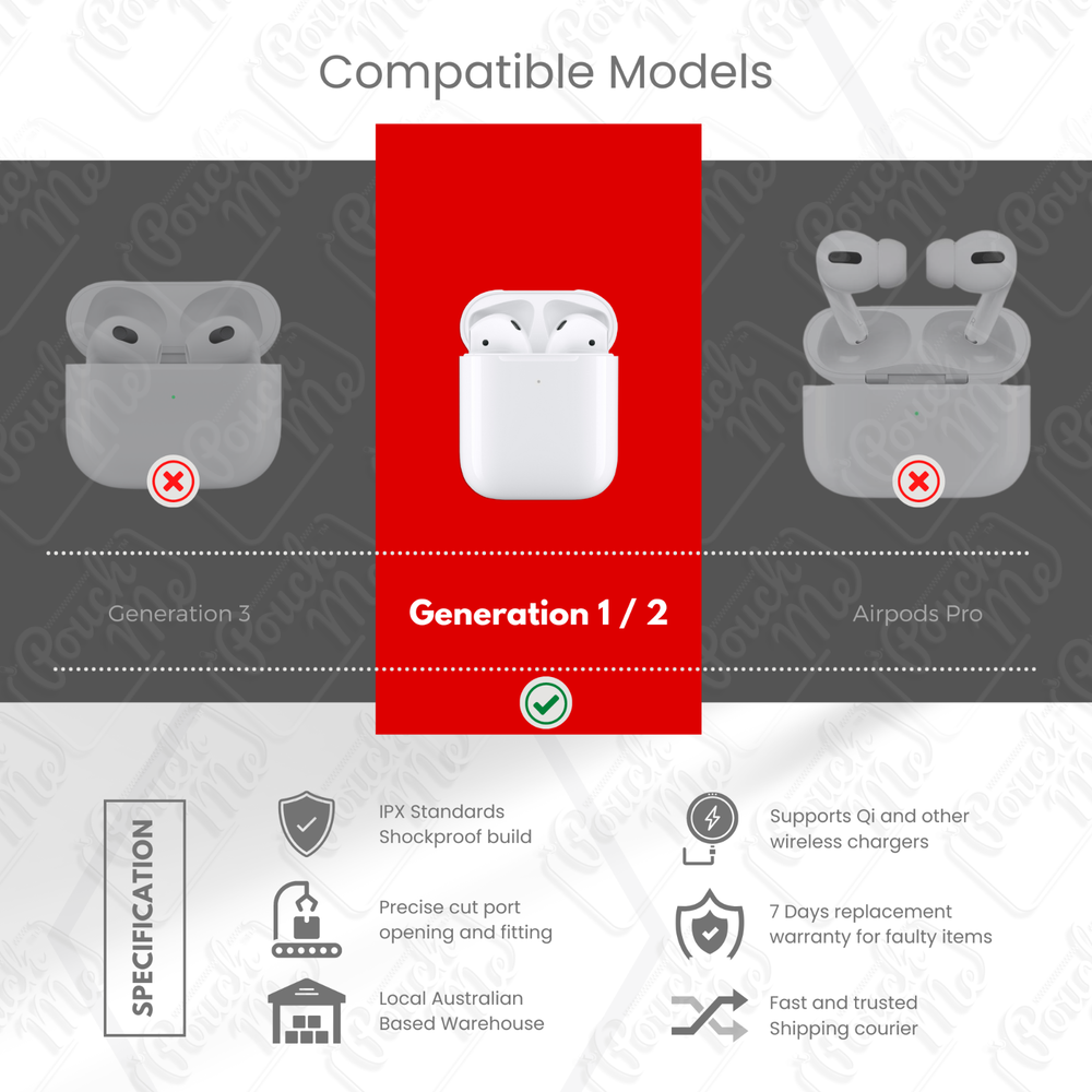 For Apple AirPods 1 2nd Gen Shockproof TPC Case Charging Cover Qi Compatible