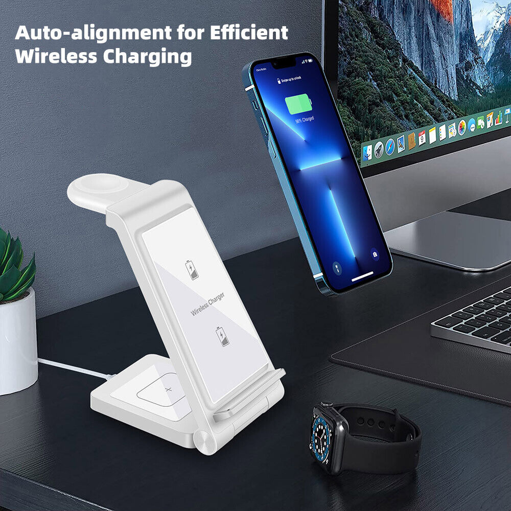 3 in 1 Wireless Charger Fast Charging Dock Fit For Android Samsung Mobile Phones