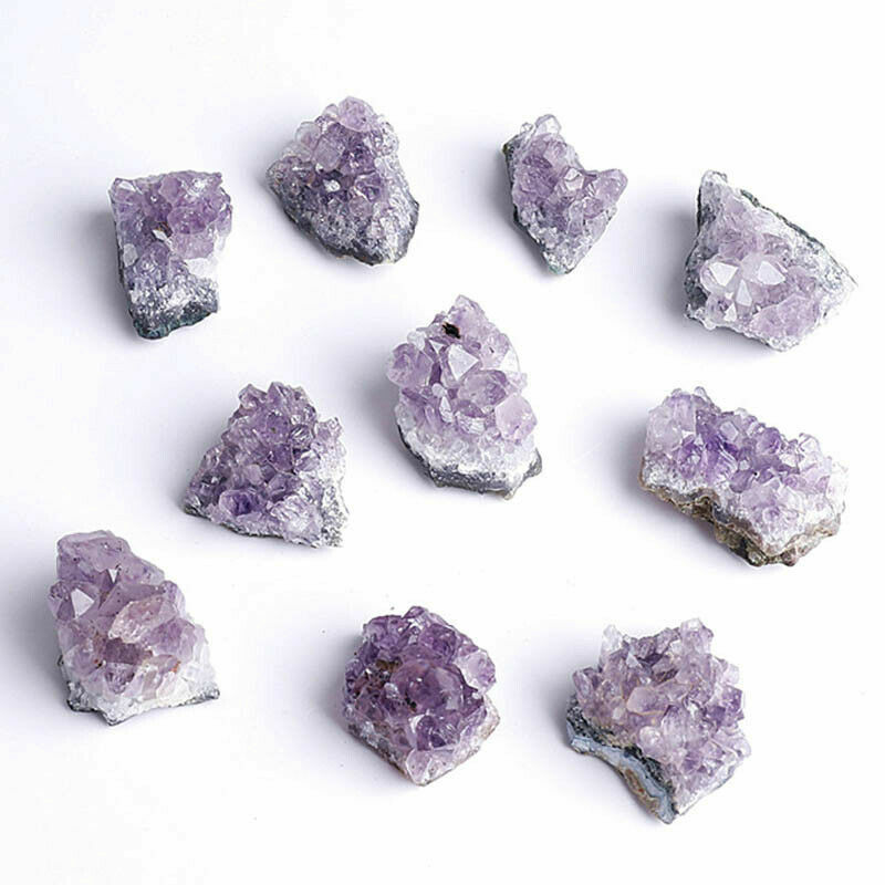 Natural Amethyst Cluster Crystal Quartz Stones Healing Rough Mineral Specimen