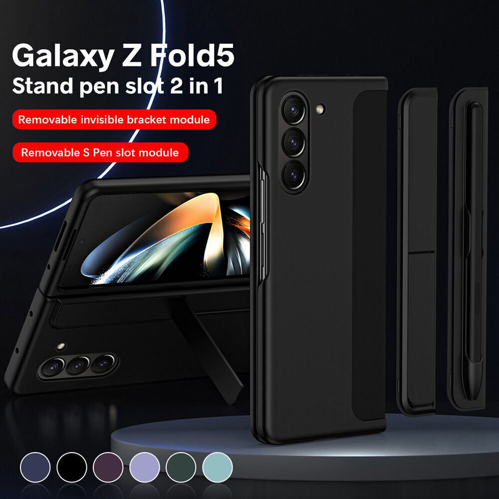 For Samsung Galaxy Z Fold 5 Fold 4 3 Rugged Bracket Stand Holder Case with S Pen