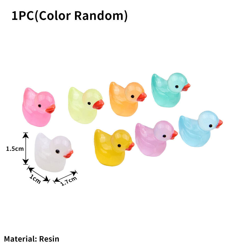 Mini Resin Ducks Luminous Tiny Ducks Miniature Duck Glow in the Dark #T