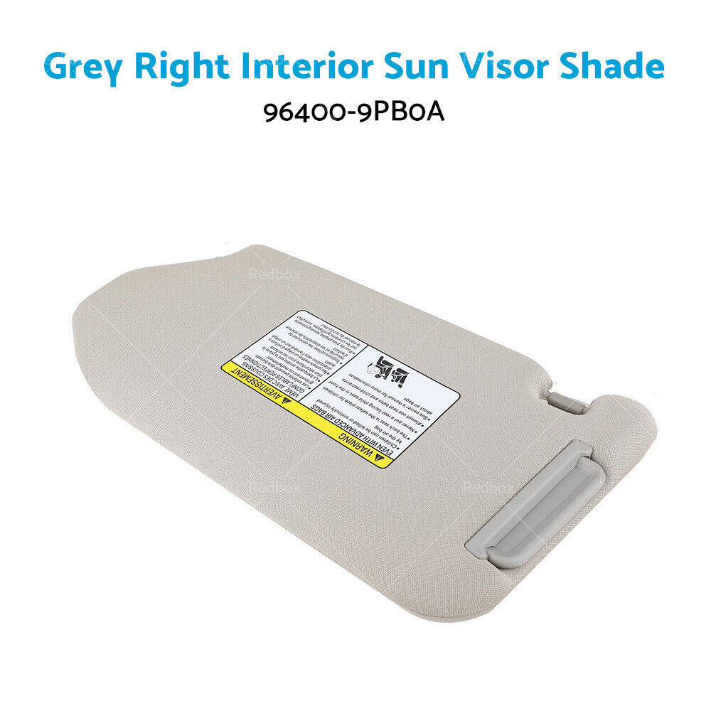 Grey Right Interior Sun Visor Fit For Nissan Pathfinder 13-18 R52 Wagon W/ Light