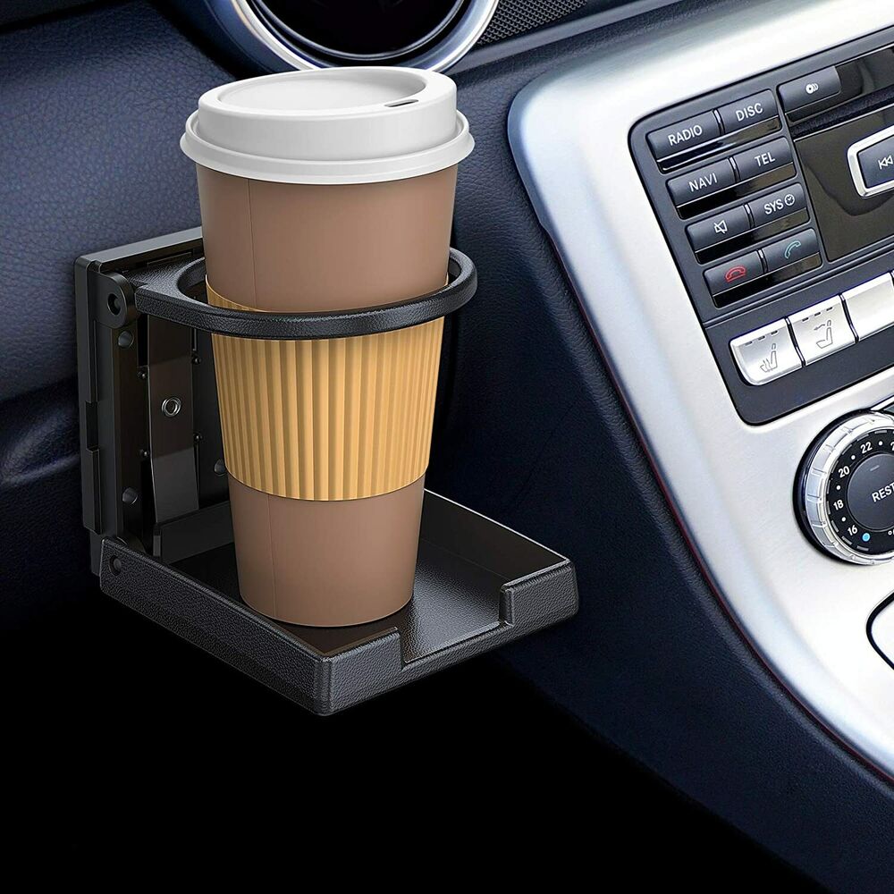 2Pcs Black Adjustable Folding Drink Holders Cup Holder For Car Truck Boat Marine