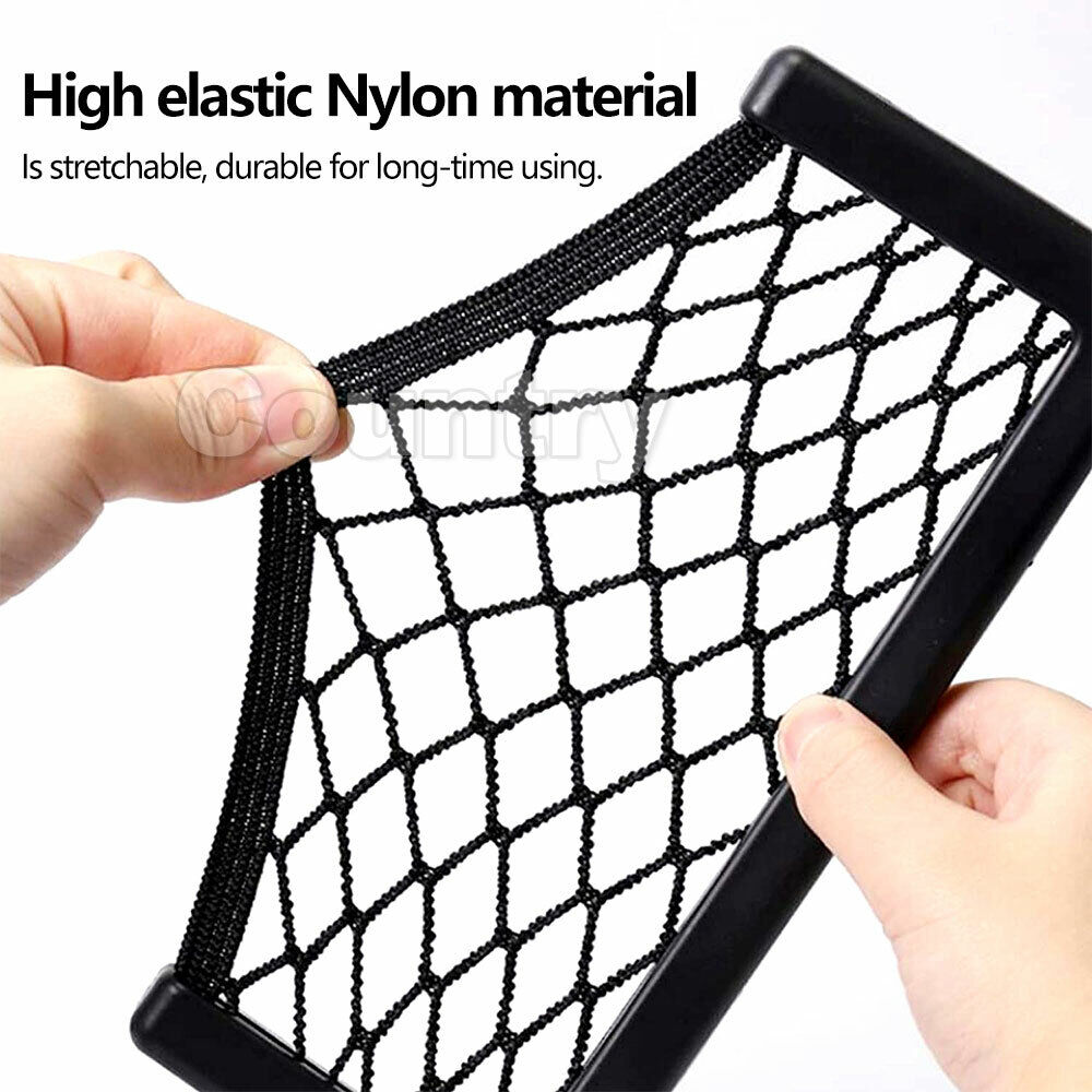 2x Medium Car Mesh Storage Holder Adhesive Net Pocket Phone Bag Card Black Truck