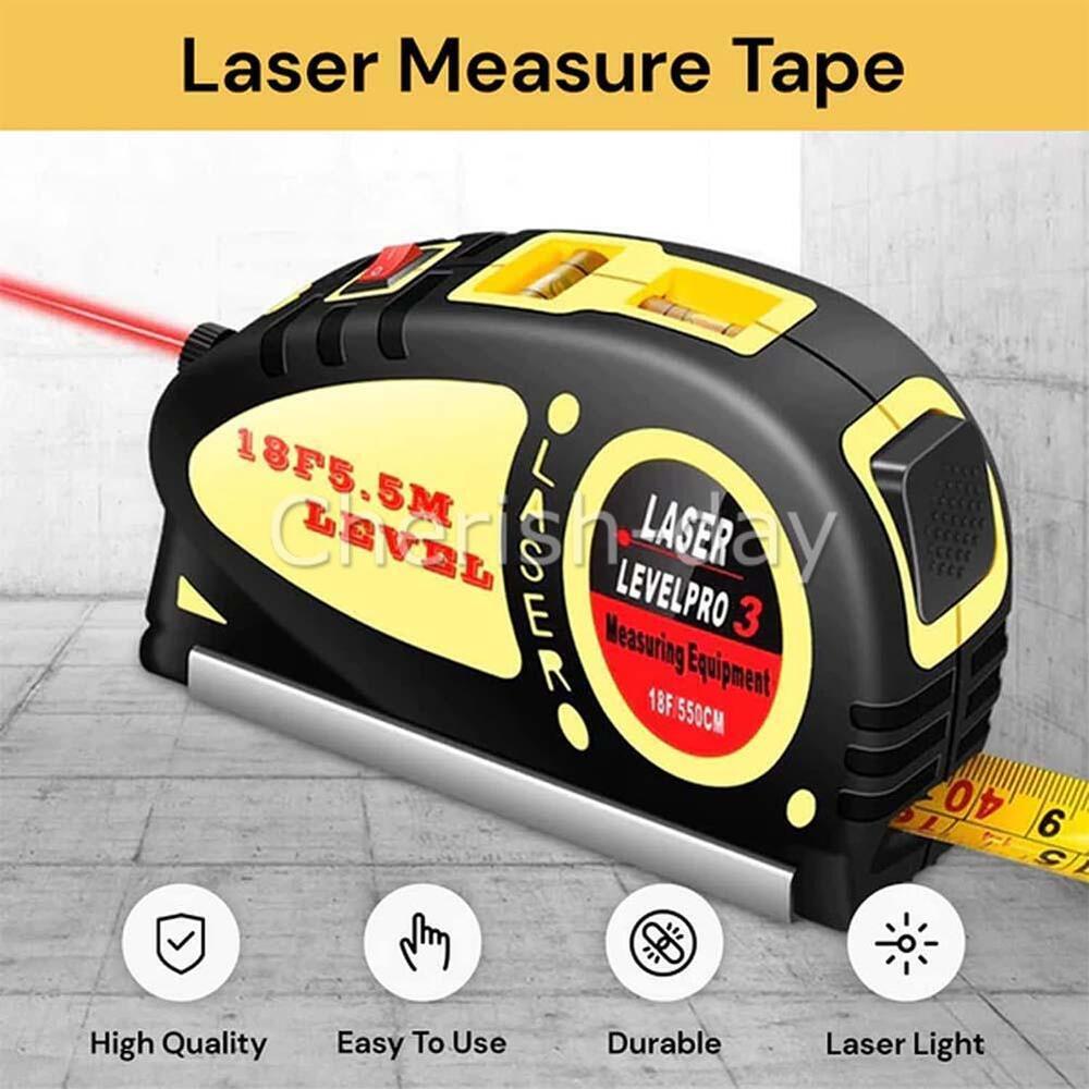 3 in 1 Measure Tape Laser Distance Meter Measuring Tool Range Finder X2