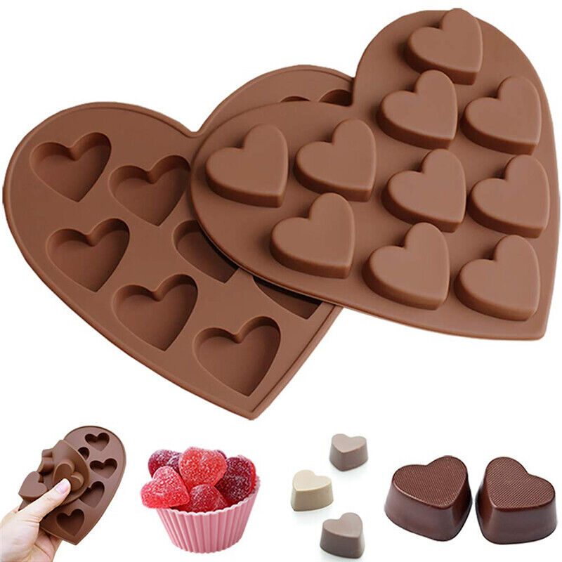 Love Heart Silicone Mould Ice Cube Tray Jelly Chocolate Cookie Cake Baking Mold