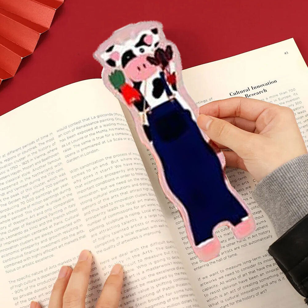 Wavy Cow Bookmarks,5PCS Cute Wavy Cow Bookmarks for Book Lovers #T