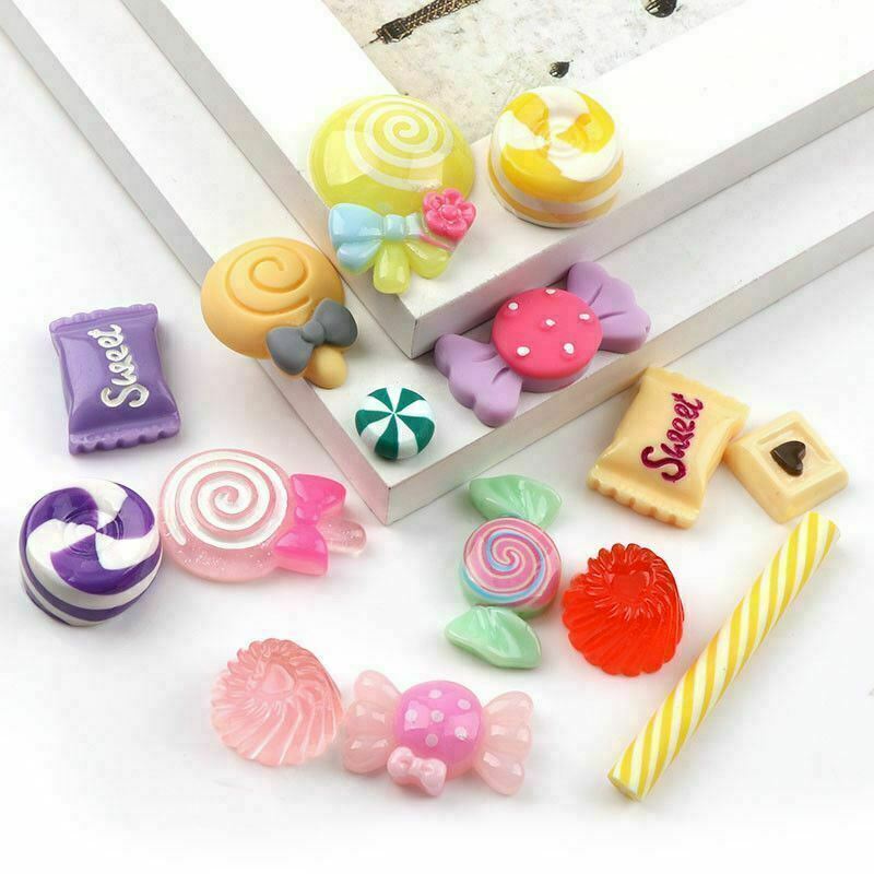 30x Candy Colorful Cute Bead Resin Charms Pendant DIY Handmade Jewelry Making