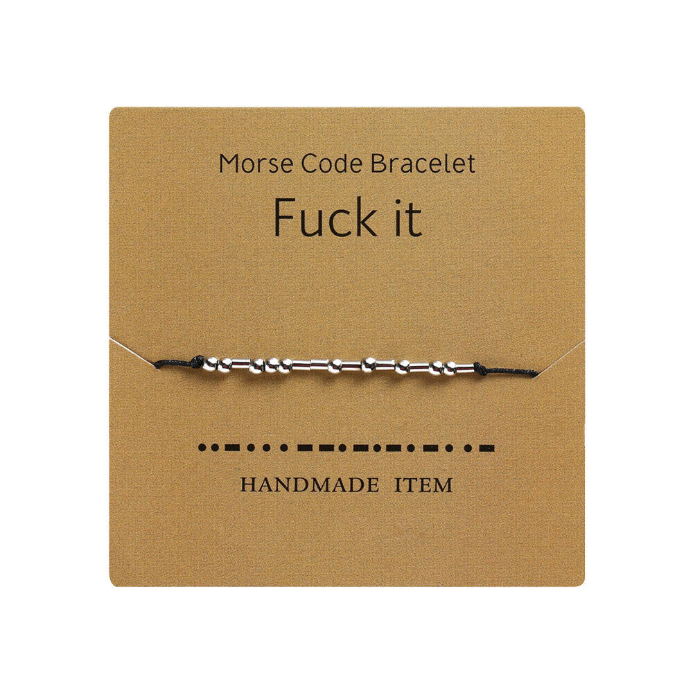 Morse Code Secret Hidden Message Best Bitches Friendship Couple Bracelet Gift