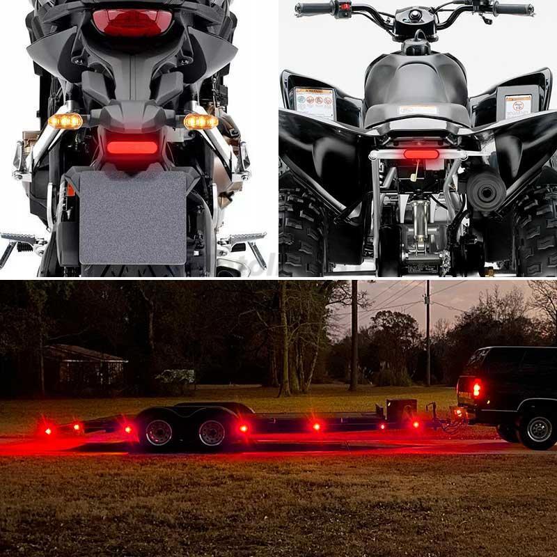 Universal Motorcycle LED Brake Stop Tail Light Rear Lamp For ATV UTV Dirt Bike