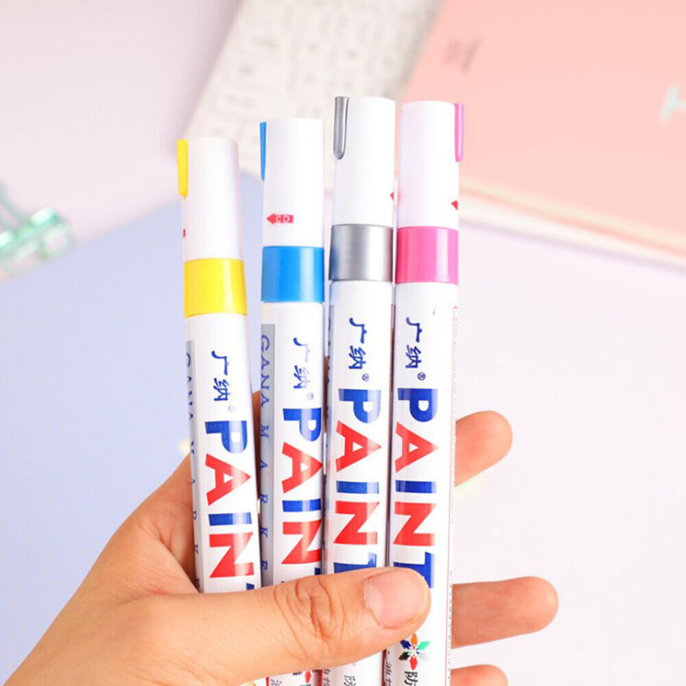 Waterproof Paint Pen Marker 12 Colours For Car Tyre Tire Metal Permanent Pen