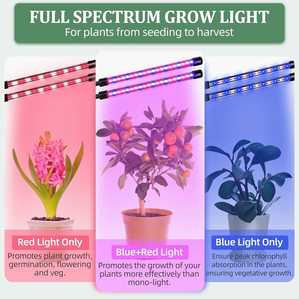 LED USB Plant Grow Light Indoor Growing Lamp Full Spectrum Dimmable 1/2/3/4 Head