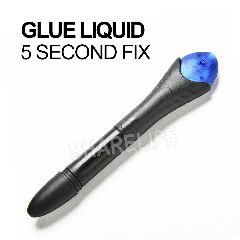 2x Quick 5 Second Fix UV Light Liquid Glass Welding Compound Glue Repair Pen