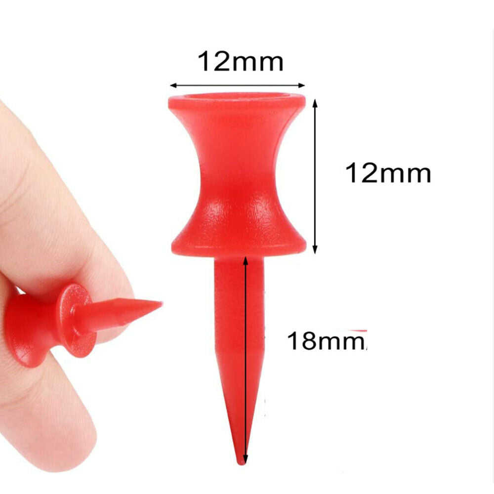 100Pcs Red Plastic Step Castle Golf Tees (30Mm Small) Golf Training Aids Tees