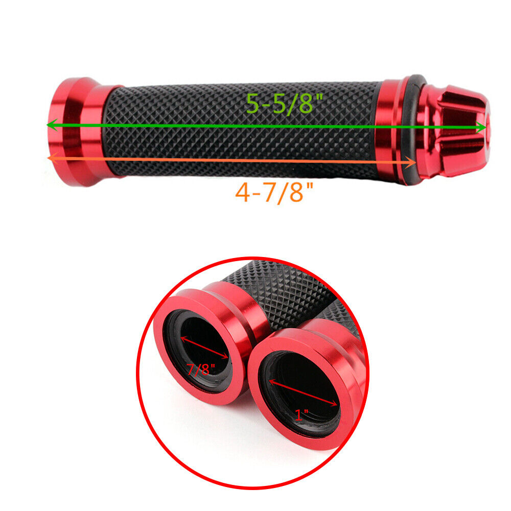 Motorcycle 7/8" Red Handlebar Hand Grips For Honda CBR600 f4i CBR600RR CBR929RR