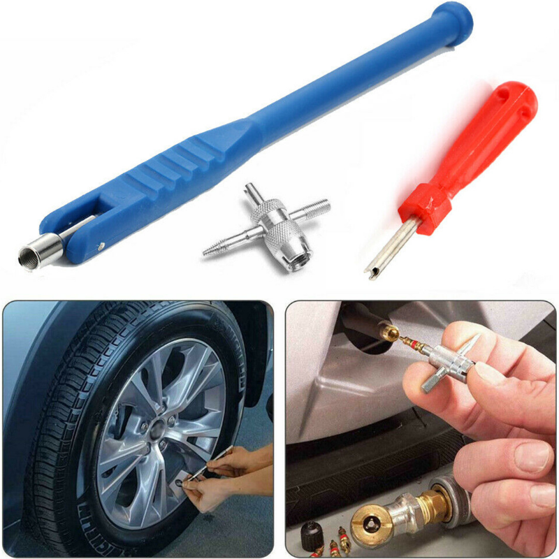 3x Car Tyre Valve Stem Puller base Quick Remover Tire Repair Installer Tool Kit