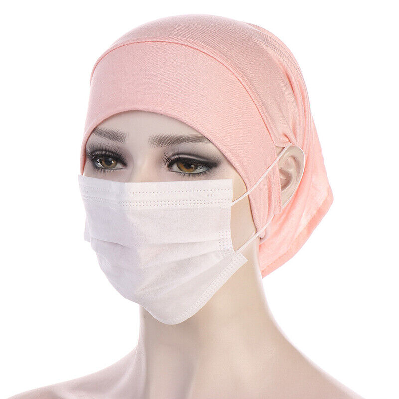 Women Muslim Stretch Turban Hat Chemo Cap Hair Loss Head Scarf Wrap Hijab Cap .